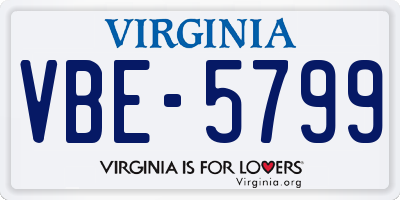 VA license plate VBE5799