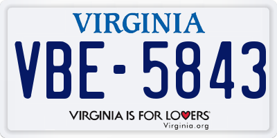 VA license plate VBE5843