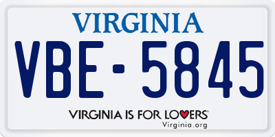 VA license plate VBE5845