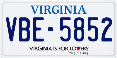 VA license plate VBE5852