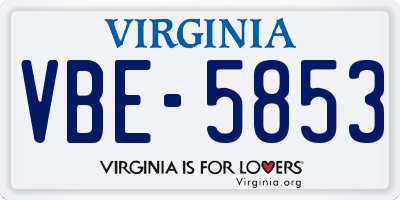 VA license plate VBE5853
