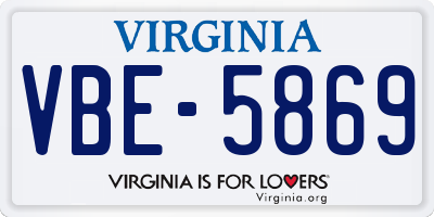 VA license plate VBE5869