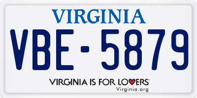 VA license plate VBE5879