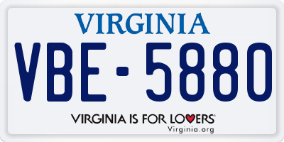 VA license plate VBE5880