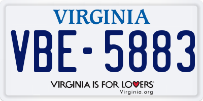 VA license plate VBE5883