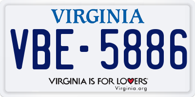 VA license plate VBE5886