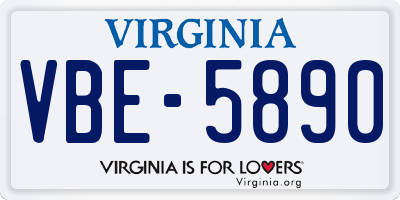 VA license plate VBE5890