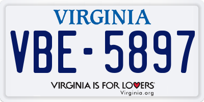 VA license plate VBE5897