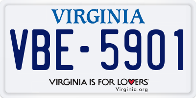 VA license plate VBE5901