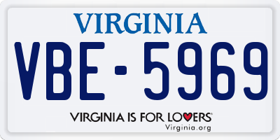 VA license plate VBE5969