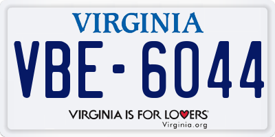 VA license plate VBE6044
