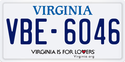 VA license plate VBE6046