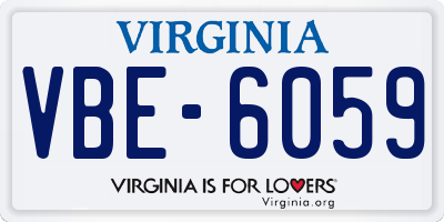 VA license plate VBE6059