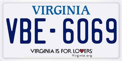 VA license plate VBE6069