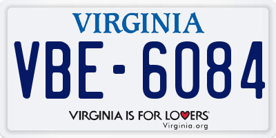 VA license plate VBE6084