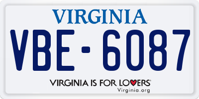 VA license plate VBE6087