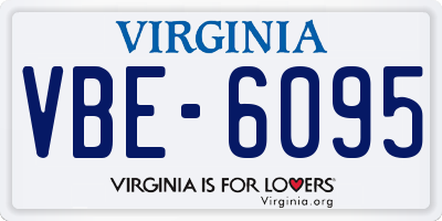 VA license plate VBE6095