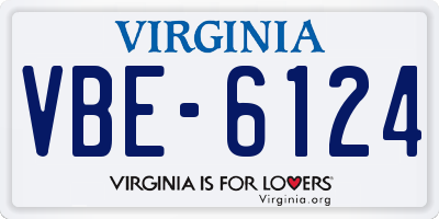 VA license plate VBE6124