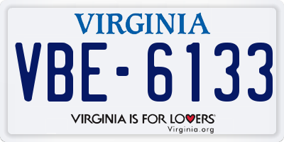 VA license plate VBE6133