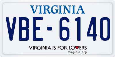 VA license plate VBE6140