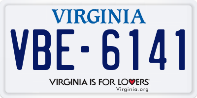 VA license plate VBE6141
