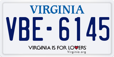 VA license plate VBE6145