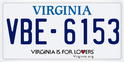 VA license plate VBE6153