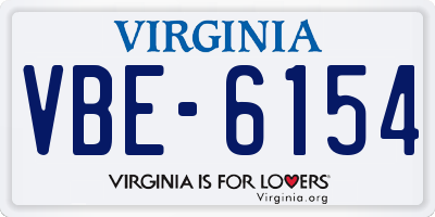 VA license plate VBE6154