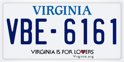 VA license plate VBE6161