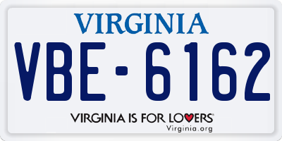 VA license plate VBE6162