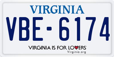 VA license plate VBE6174