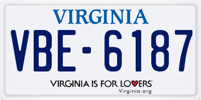 VA license plate VBE6187