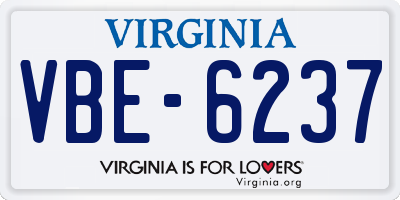 VA license plate VBE6237