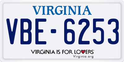 VA license plate VBE6253