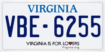 VA license plate VBE6255