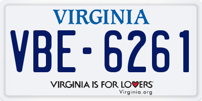 VA license plate VBE6261