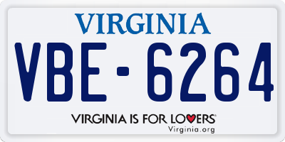 VA license plate VBE6264