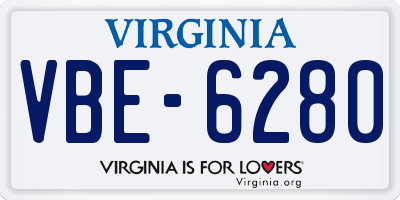 VA license plate VBE6280