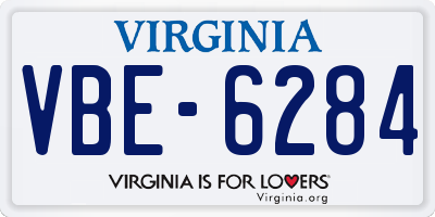 VA license plate VBE6284