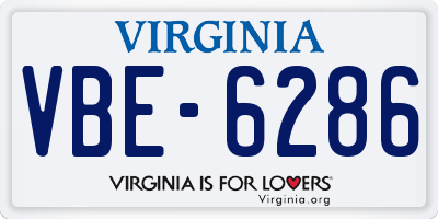 VA license plate VBE6286