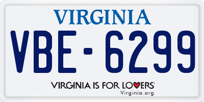 VA license plate VBE6299