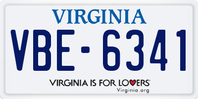 VA license plate VBE6341