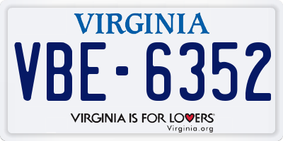 VA license plate VBE6352