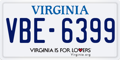 VA license plate VBE6399