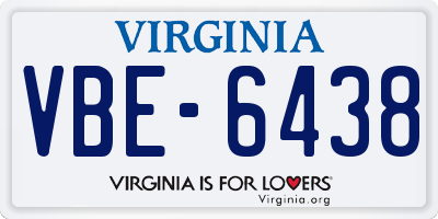 VA license plate VBE6438