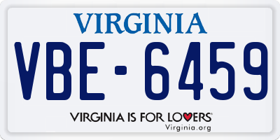 VA license plate VBE6459