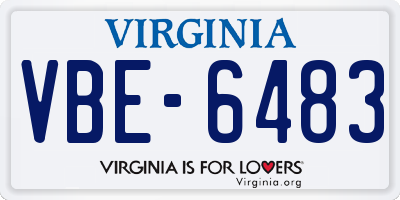 VA license plate VBE6483