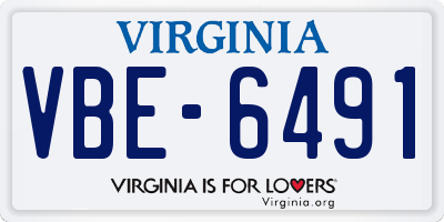 VA license plate VBE6491
