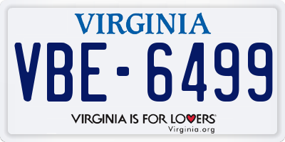 VA license plate VBE6499