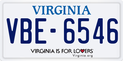VA license plate VBE6546